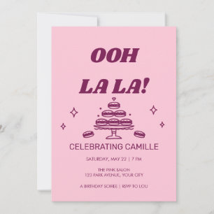Retro Disco Ooh La La Birthday Party Invitation