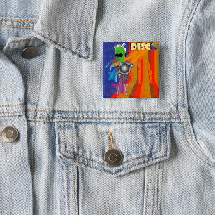 Retro Disco Party 70s Funk Art  15 Cm Square Badge