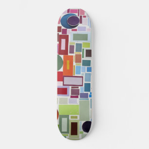 Retro Disco Party on Colour Collage Skateboard