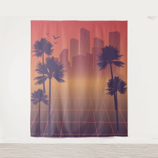 Retro Disco Photo booth backdrop 80s 90s Tapestry (Front)