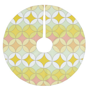 Retro Disco Style Seamless Pattern Brushed Polyester Tree Skirt