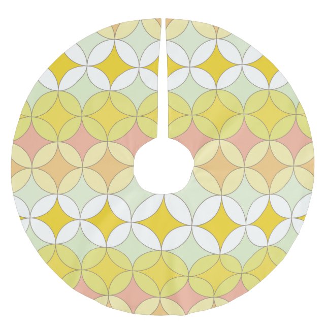 Retro Disco Style Seamless Pattern Brushed Polyester Tree Skirt (Front)
