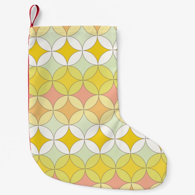 Retro Disco Style Seamless Pattern Small Christmas Stocking (Front)