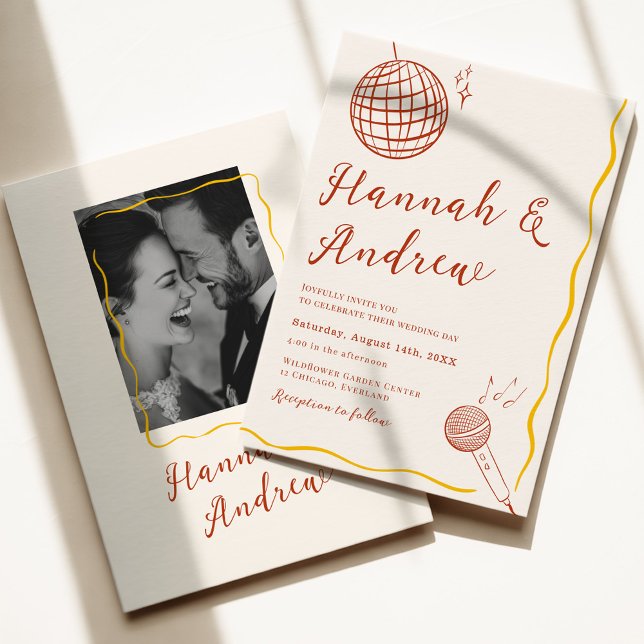 Retro Disco Wedding Invitation (Creator Uploaded)