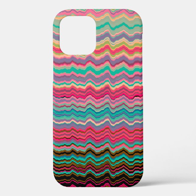 Retro distorted lines pattern Case-Mate iPhone cas Case (Back)