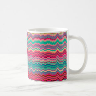 Retro distorted lines pattern coffee mug
