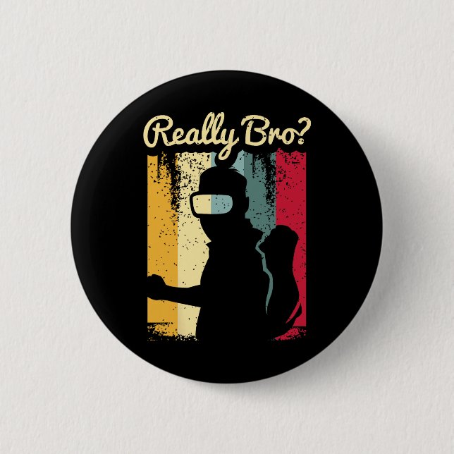 Retro Distressed Art Virtual Reality Graphic For A 6 Cm Round Badge (Front)