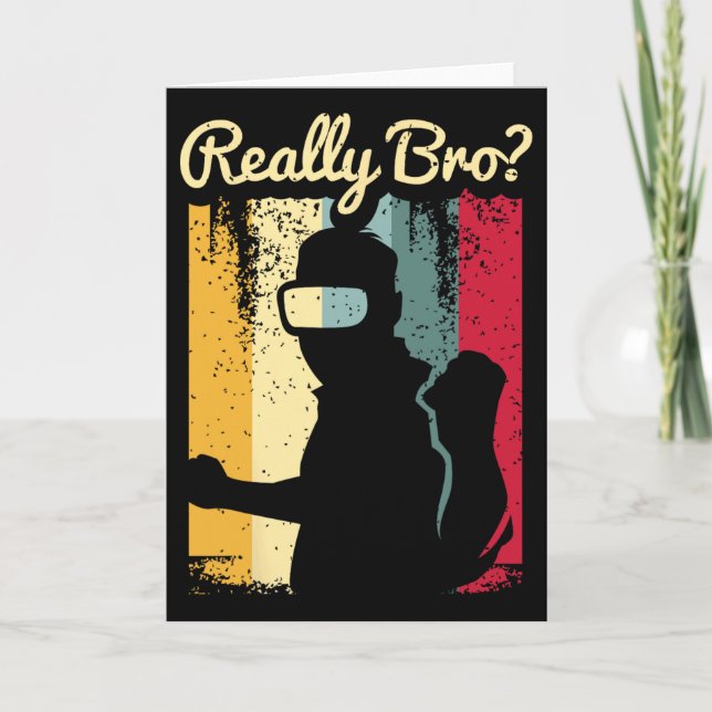 Retro Distressed Art Virtual Reality Graphic For A Card (Front)