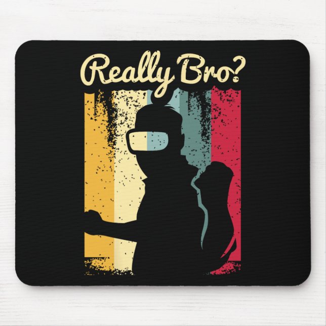 Retro Distressed Art Virtual Reality Graphic For A Mouse Pad (Front)