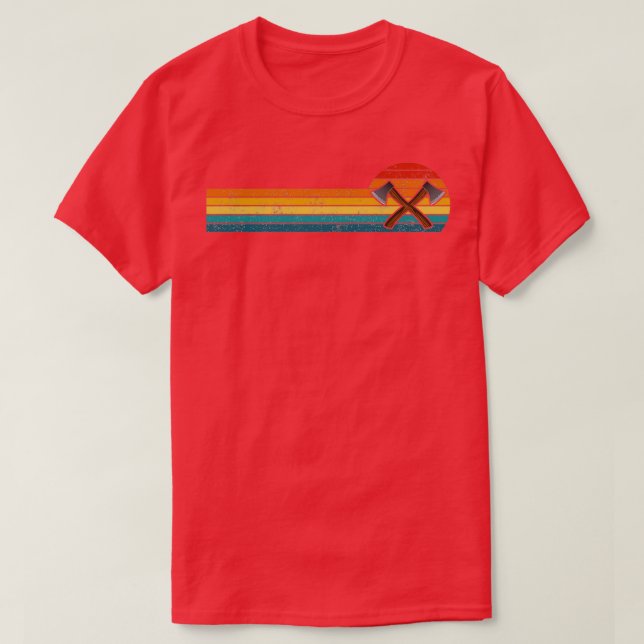 Retro Distressed Axe Throwing T-Shirt (Design Front)