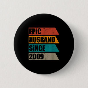 Retro Distressed Epic Husband Since Design 6 Cm Round Badge