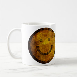 Retro Distressed Happy Face Mug