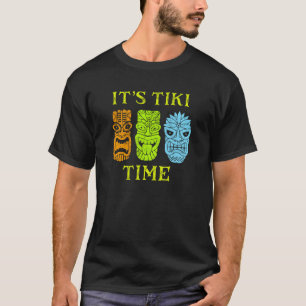 Retro Distressed It s Tiki Time Hawaiian Pullover