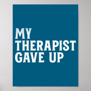 Retro Distressed Mental Health Humor My Therast Ga Poster