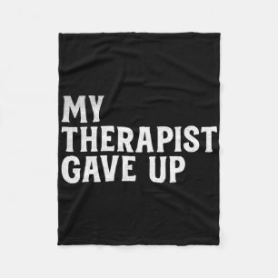 Retro Distressed Mental Health Humour My Therapist Fleece Blanket