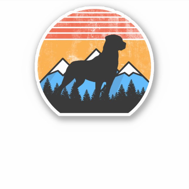 Retro Distressed Rottweiler Vintage Sunset (Front)