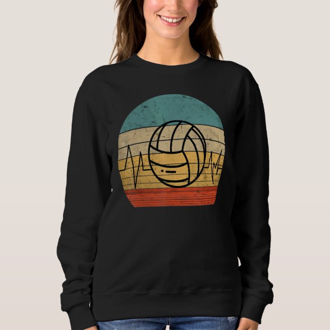 Retro Distressed Volleyball Player Heartbeat Men W Sweatshirt (Front)