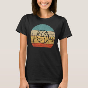 Retro Distressed Volleyball Player Heartbeat Men W T-Shirt