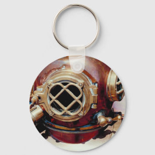 Retro Diving Helmet Key Ring