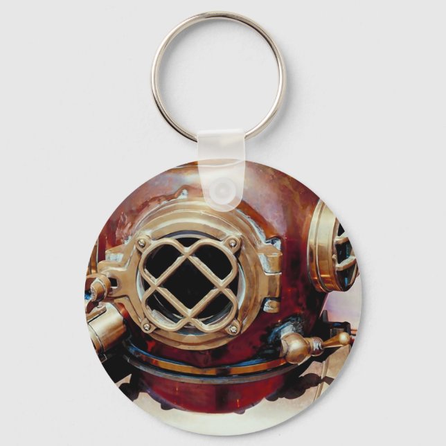 Retro Diving Helmet Key Ring (Front)