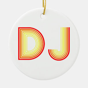 retro DJ Ceramic Tree Decoration
