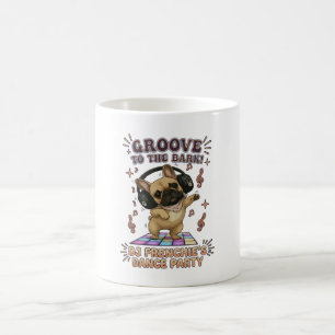 Retro DJ Frenchie Dance Party Graphic Coffee Mug