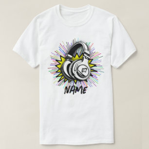 Retro DJ Vinyl Record Name Custom Graphic T-Shirt