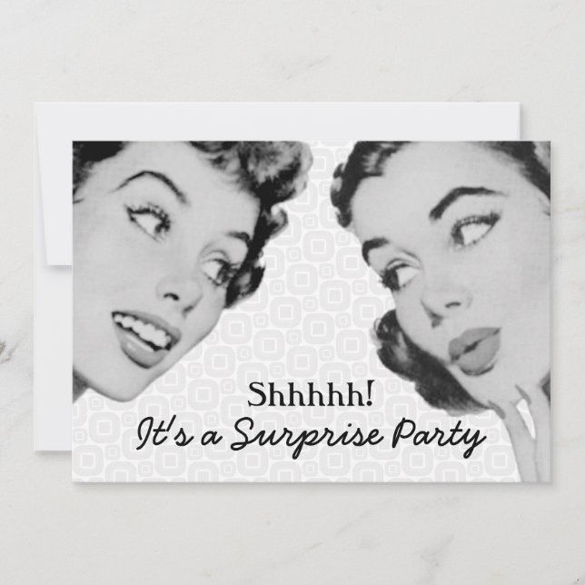 Retro Do Tell Surprise Birthday Party Invitation (Front)