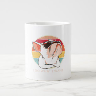 Retro Do What I Want French Bulldog Funny Large Coffee Mug