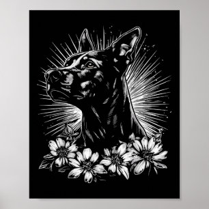 Retro Doberman Pinscher Dog Lover Tattoo Style _1  Poster
