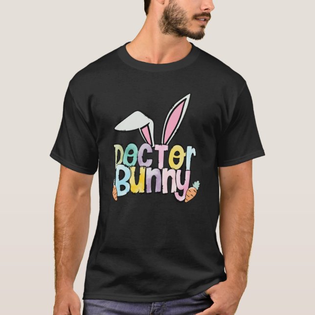 Retro Doctor Bunny Easter Eggs Doctor Easter 2023 T-Shirt (Front)