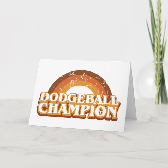 Retro Dodgeball Champion Greeting Card (Front)