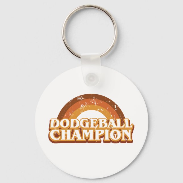 Retro Dodgeball Champion Keychain (Front)