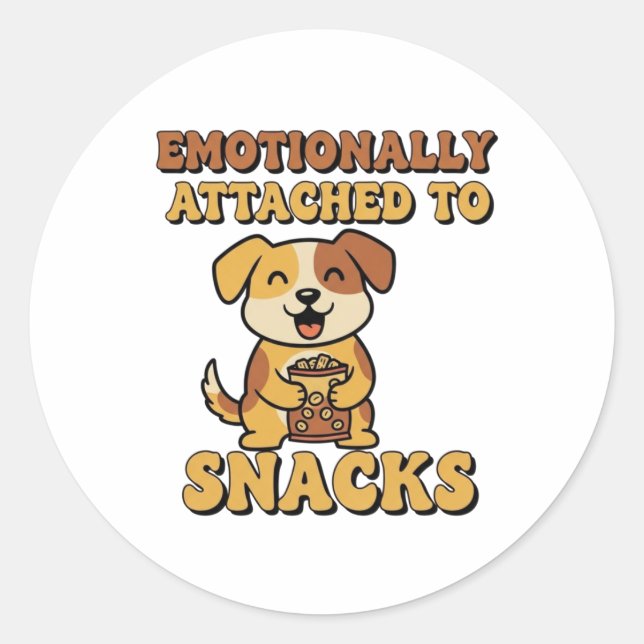 Retro Dog Emotionally Attached Vinyl Sticker (Front)