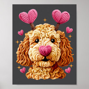 Retro Dog Goldendoodle Valentines Funny Gift Women Poster