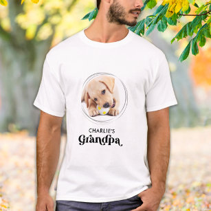 Retro Dog GRANDPA Personalised Puppy Pet Photo T-Shirt