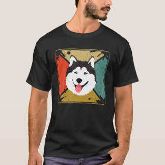 Retro Dog Husky Dog Lover Cool Pet Love T-Shirt