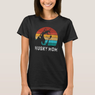 Retro  Dog  Husky Mum Siberian Husky Dog T-Shirt