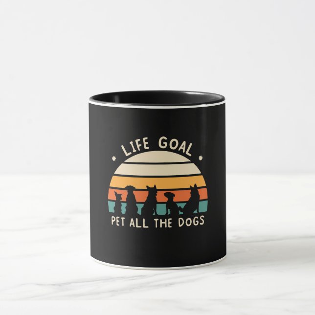 Retro Dog Lover Life Goal Graphic Mug (Center)