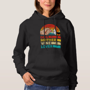 Retro Dog Mother Wine Beagle Dog Mother's Day Hoodie