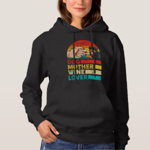 Retro Dog Mother Wine Rottweiler Dog Mother's Day Hoodie