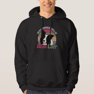 Retro Dog Mum Animal Mothers Day Border Collie Hoodie