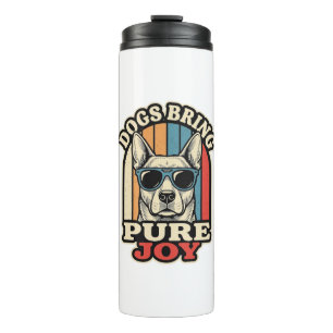 Retro Dog Shirt Funny Sunglasses Pup Engraving Des Thermal Tumbler
