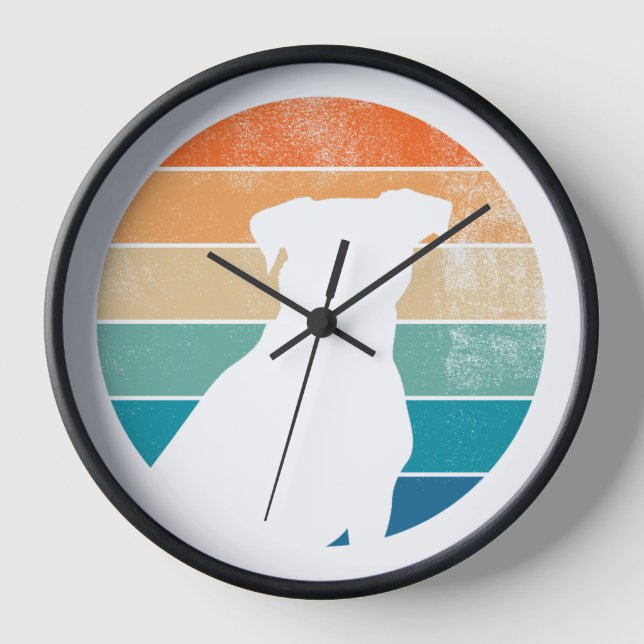 Retro Dog Silhouette Clock – Vintage Pet Lover (Front)