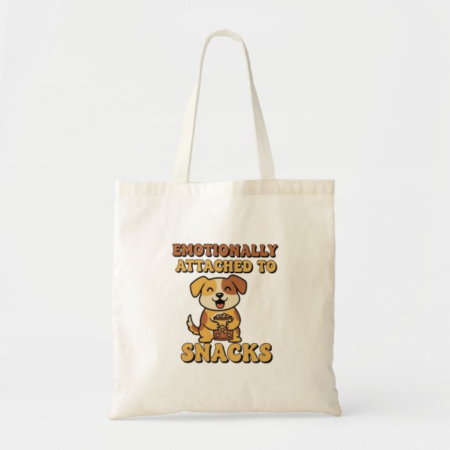 Retro Dog Snack Devotion Canvas Tote Bag (Front)