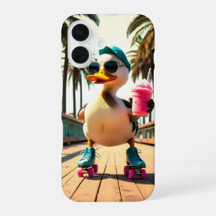 Retro Dog Sunglasses Vintage Sunset Beach iPhone 16 Case