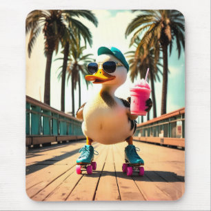 Retro Dog Sunglasses Vintage Sunset Beach Mouse Pad