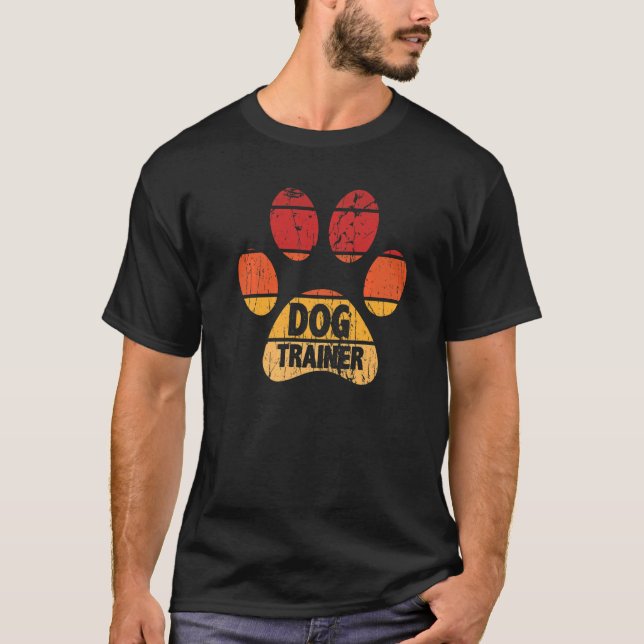 Retro Dog Trainer Cool Dog Training  Dog Coaching T-Shirt (Front)