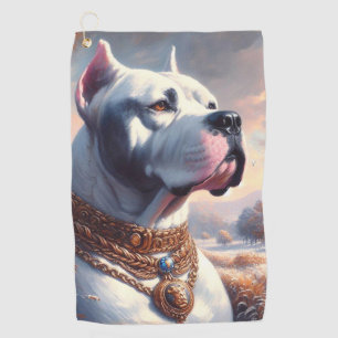 Retro Dogo Argentino Painting Golf Towel