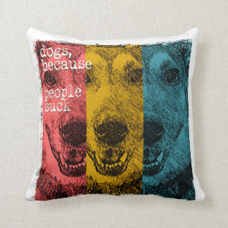 Retro dogs, because people suck cushion